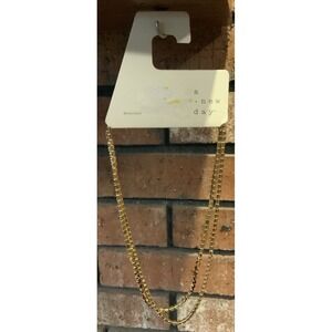 A New Day 2 Chain Gold Necklace with Dark Red & Gold Jewels